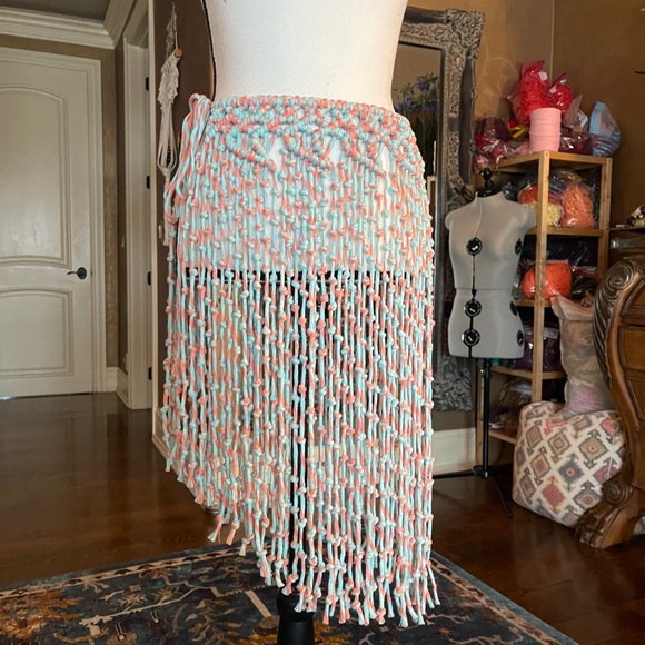 Handmade Macramé Mini Skirt - Picture 6 of 9